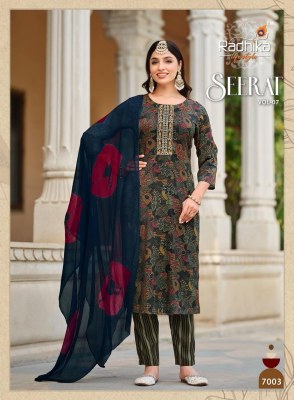 Radhika Lifestyle by Seerat vol 7 reyon embroidered printed readymade suit catalogue at low rate readymade suit catalogs