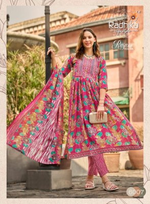 Radhika life style by Rasam vol 6 pure modal printed fancy kurti pant and dupatta catalogue at amaviexpo readymade suit catalogs