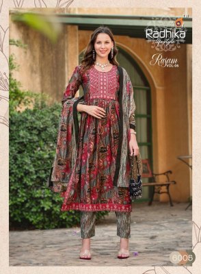 Radhika life style by Rasam vol 6 pure modal printed fancy kurti pant and dupatta catalogue at amaviexpo readymade suit catalogs