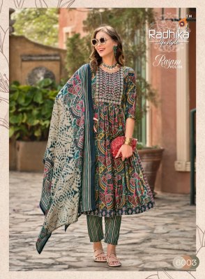 Radhika life style by Rasam vol 6 pure modal printed fancy kurti pant and dupatta catalogue at amaviexpo readymade suit catalogs