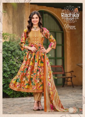 Radhika life style by Rasam vol 6 pure modal printed fancy kurti pant and dupatta catalogue at amaviexpo readymade suit catalogs