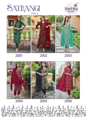 Radhika life style by Satrangi vol 2 designer printed kurti with dupatta and bottom pair catalogue kurtis catalogs