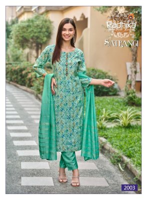 Radhika life style by Satrangi vol 2 designer printed kurti with dupatta and bottom pair catalogue kurtis catalogs