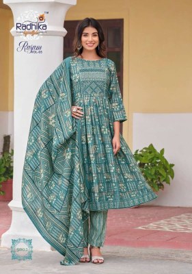 Radhika life style new launch rasam vol 5 nyra cut Kurti with pant and dupatta set gown Kurti catalogue wholesaler price in India  kurtis catalogs