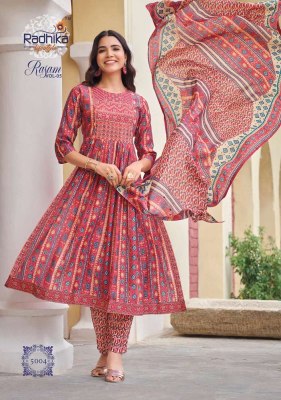 Radhika life style new launch rasam vol 5 nyra cut Kurti with pant and dupatta set gown Kurti catalogue wholesaler price in India  kurtis catalogs