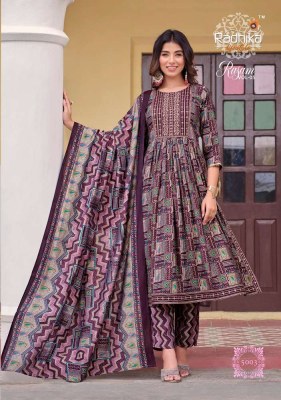 Radhika life style new launch rasam vol 5 nyra cut Kurti with pant and dupatta set gown Kurti catalogue wholesaler price in India  kurtis catalogs