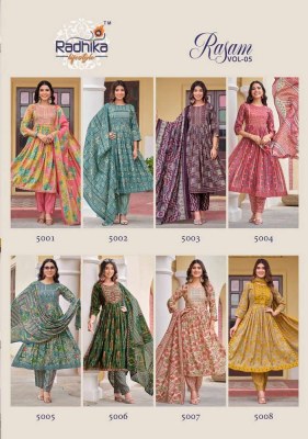 Radhika life style new launch rasam vol 5 nyra cut Kurti with pant and dupatta set gown Kurti catalogue wholesaler price in India  kurtis catalogs