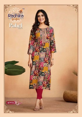 Radhika life style pahle vol 4 rayon printed designer Kurti manufacturer  kurtis catalogs