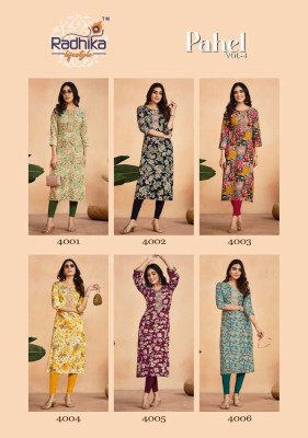 Radhika life style pahle vol 4 rayon printed designer Kurti manufacturer  kurtis catalogs