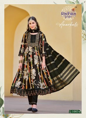 Radhika lifestyle by Anarkali vol 1 heavy reyon foil printed embroidered readymade suit catalogue at low rate readymade suit catalogs