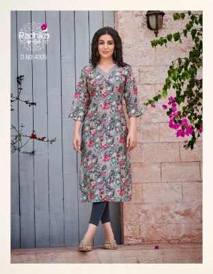 Radhika lifestyle by Charming vol 4 modal chanderi printed fancy kurti catalogue at low rate kurtis catalogs