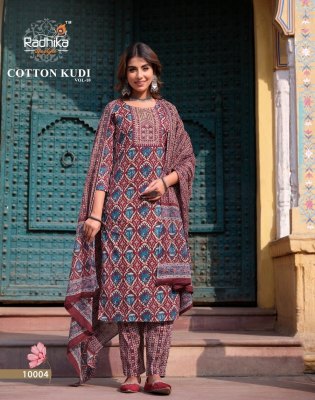 Radhika lifestyle by Cotton Kudi beautiful cotton printed kurti pant and dupatta catalogue at low rate readymade suit catalogs