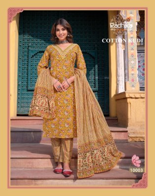 Radhika lifestyle by Cotton Kudi beautiful cotton printed kurti pant and dupatta catalogue at low rate readymade suit catalogs