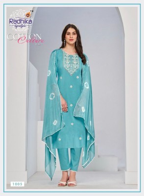 Radhika lifestyle by Cotton culture vol 1 fancy embroidered  readymade suit catalogue at low rate readymade suit catalogs