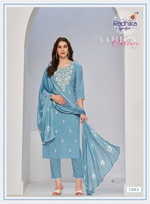 Radhika lifestyle by Cotton culture vol 1 fancy embroidered  readymade suit catalogue at low rate readymade suit catalogs