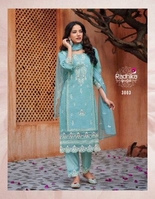 Radhika lifestyle by Sehnaz vol 3 pure roman silk embroidered kurti pant and dupatta catalogue at low rate readymade suit catalogs