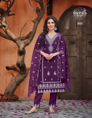 Radhika lifestyle by Sehnaz vol 3 pure roman silk embroidered kurti pant and dupatta catalogue at low rate readymade suit catalogs