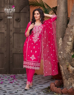 Radhika lifestyle by Sehnaz vol 3 pure roman silk embroidered kurti pant and dupatta catalogue at low rate readymade suit catalogs