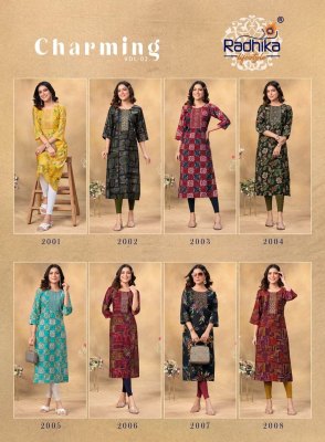 Radhika lifestyle by charming vol 2 modal chanderi and mirror work kurti catalog at wholesale price kurtis catalogs