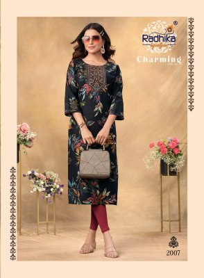 Radhika lifestyle by charming vol 2 modal chanderi and mirror work kurti catalog at wholesale price kurtis catalogs