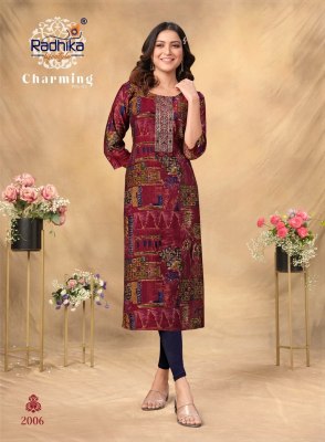 Radhika lifestyle by charming vol 2 modal chanderi and mirror work kurti catalog at wholesale price kurtis catalogs