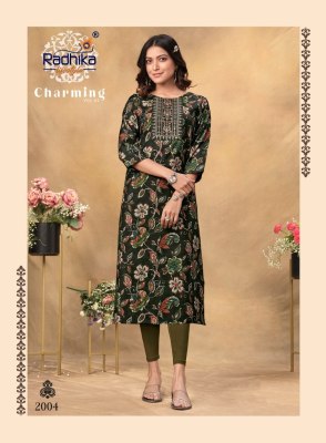 Radhika lifestyle by charming vol 2 modal chanderi and mirror work kurti catalog at wholesale price kurtis catalogs