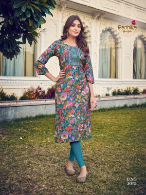 Radhika lifestyle by charming vol 3 modal chanderi kurti catalogue at affordable rate  kurtis catalogs