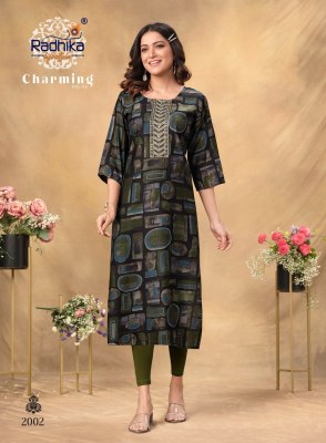 Radhika lifestyle by charming vol 2 modal chanderi and mirror work kurti catalog at wholesale price kurtis catalogs