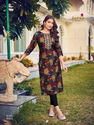 Radhika lifestyle by charming vol 3 modal chanderi kurti catalogue at affordable rate  kurtis catalogs