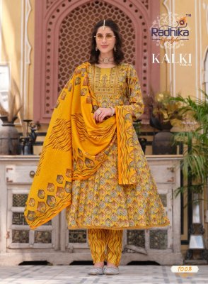 Radhika lifestyle by kalki vol 1 fancy anarkali gown style kurti with pant and dupatta catalogue at low rate readymade suit catalogs