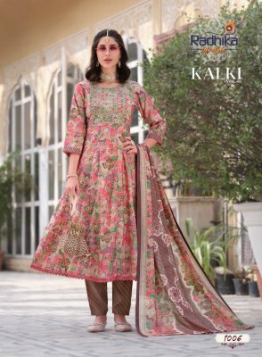 Radhika lifestyle by kalki vol 1 fancy anarkali gown style kurti with pant and dupatta catalogue at low rate readymade suit catalogs