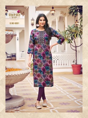 Radhika lifestyle by pahel vol 6 reyon liva approved printed kurti catalogue at wholesale rate kurtis catalogs