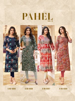 Radhika lifestyle by pahel vol 6 reyon liva approved printed kurti catalogue at wholesale rate kurtis catalogs