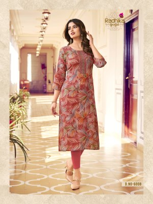 Radhika lifestyle by pahel vol 6 reyon liva approved printed kurti catalogue at wholesale rate kurtis catalogs