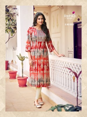 Radhika lifestyle by pahel vol 6 reyon liva approved printed kurti catalogue at wholesale rate kurtis catalogs