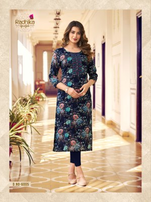 Radhika lifestyle by pahel vol 6 reyon liva approved printed kurti catalogue at wholesale rate kurtis catalogs