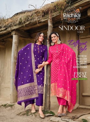 Radhika lifestyle by sindoor vol 1 Presenting pure dola silk kurti with bottam and dupatta at wholesale rate