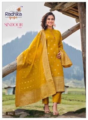 Radhika lifestyle by sindoor vol 1 Presenting pure dola silk kurti with bottam and dupatta at wholesale rate kurtis catalogs