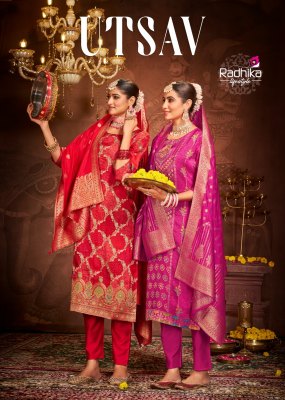 Radhika lifestyle by utsav vol 1 dola silk designer readymade suit catalogue at wholsale rate