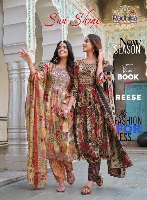 Radhika lifestyle sunshine vol 2 pure mondal muslin print kurti pant and dupatta catalogue Radhika Lifestyle