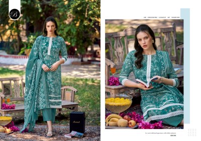 Raha vol 2 by Belliza pure cotton Digital printed Lace work dress material catalogue in affordable rate dress material catalogs