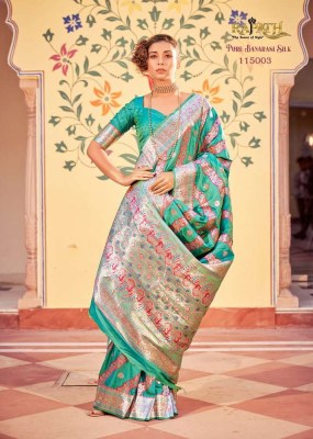 Rajpath Fabrics new launch Stuti Silk Pure Banarasi Silk saree wholesalers exporter in India  sarees catalogs