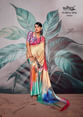 Rajpath fabric by patang sattin crape with digital printed saree catalog  directly from wholesale rate sarees catalogs