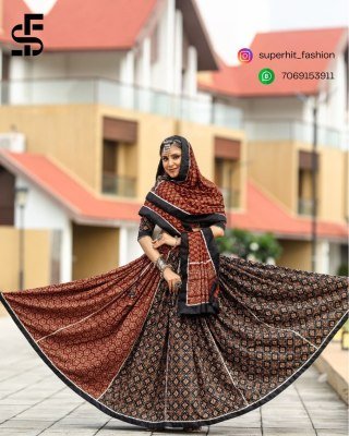 Rajwadi Navratri Collection 7077 Black Colour Light And Breathable Pure Cotton with Gotta And Cowrie Work And Festive Garba Wear Wholesale  lehenga choli
