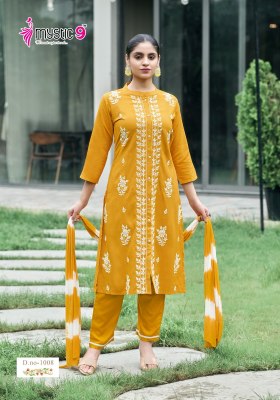 Rajwadi vol 1 by Mystic 9 Premium quality reyon embroidered kurti pant and dupatta collection at amaviexpo readymade suit catalogs