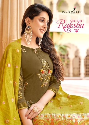 Raksha by Wooglee viscose thread work kurti pant and dupatta catalogue at affordable rate 