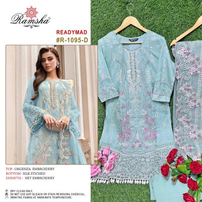 Ramasha by Readymade 1095 organza embroidered Pakistani suit catalogue at low rate Ramsha