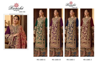 Ramsha by Dark chart R 1085 georgette embroidered pakisatani suit catalogue at wholesale price readymade suit catalogs