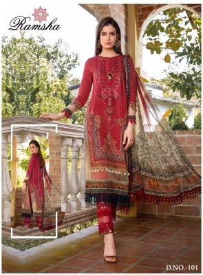 Ramsha by Farasha heavy lawn cotton printed Karachi suit catalogue at amaviexpo Karachi suits catalogs