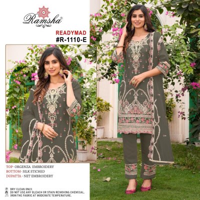 Ramsha by R 1110 NX Fancy Organza embroidered kurti pant and dupatta catalogue  readymade suit catalogs